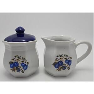 Vintage Plum Coffee Creamer & Sugar Set